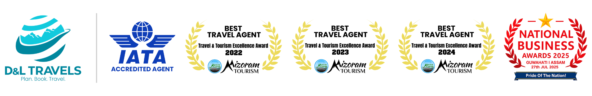 D&L Travels awards and recognition footer badge